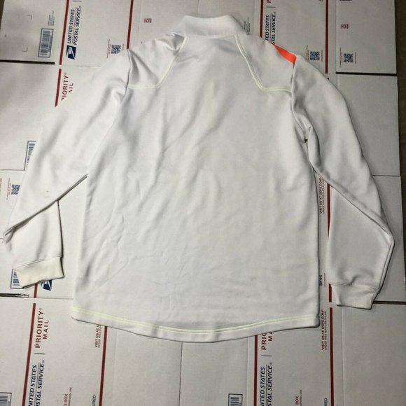 Adidas Golf Mens Tri-Color White 1/4 Zip Long Sleeve Breathable Sweater - Picture 7 of 7